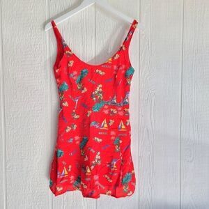 Hollister Red Hawaii Floral Mini Dress